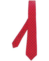 Cravatta di seta stampata rossa di Kiton