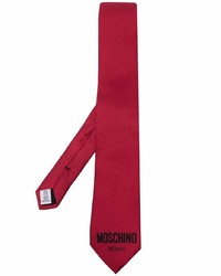 Cravatta di seta stampata rossa di Moschino