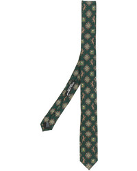 Cravatta di seta stampata verde scuro di Dolce & Gabbana