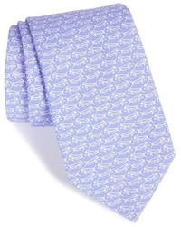 Cravatta di seta stampata viola chiaro