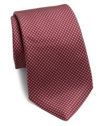 Cravatta di seta stampata viola melanzana