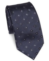 Cravatta di seta tessuta blu scuro