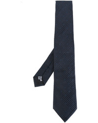 Cravatta di seta tessuta blu scuro di Armani Collezioni
