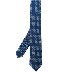 Cravatta di seta tessuta blu scuro di Corneliani