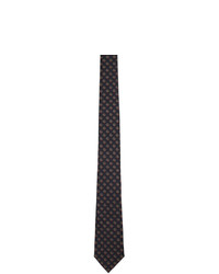 Cravatta di seta tessuta blu scuro di Gucci