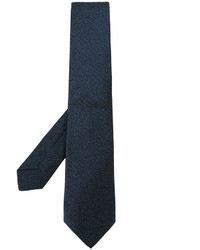 Cravatta di seta tessuta blu scuro di Kiton
