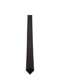 Cravatta di seta tessuta blu scuro di Gucci