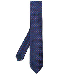 Cravatta di seta tessuta blu di Corneliani