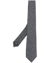 Cravatta di seta tessuta grigio scuro di Z Zegna
