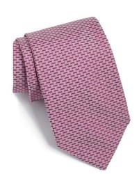 Cravatta di seta tessuta rosa