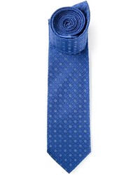 Cravatta geometrica blu di Salvatore Ferragamo