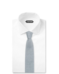 Cravatta lavorata a maglia azzurra di Tom Ford
