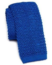Cravatta lavorata a maglia blu