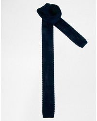 Cravatta lavorata a maglia blu scuro di Asos