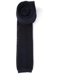 Cravatta lavorata a maglia blu scuro di Canali