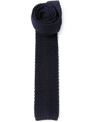 Cravatta lavorata a maglia blu scuro di Ermenegildo Zegna