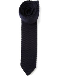 Cravatta lavorata a maglia blu scuro di Z Zegna