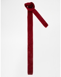 Cravatta lavorata a maglia bordeaux di Asos
