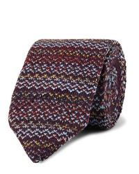 Cravatta lavorata a maglia bordeaux di Missoni