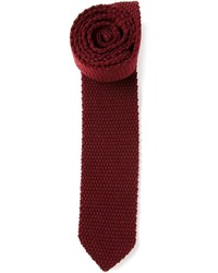 Cravatta lavorata a maglia bordeaux di Z Zegna