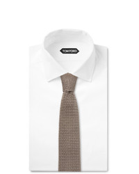 Cravatta lavorata a maglia grigia di Tom Ford