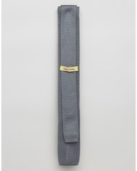 Cravatta lavorata a maglia grigia