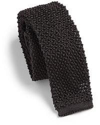 Cravatta lavorata a maglia grigio scuro