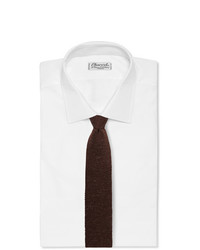 Cravatta lavorata a maglia marrone scuro di Caruso