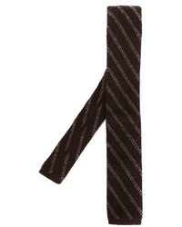 Cravatta lavorata a maglia marrone scuro di Eleventy
