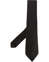 Cravatta lavorata a maglia marrone scuro di Kiton