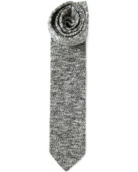 Cravatta lavorata a maglia nera e bianca di Kris Van Assche