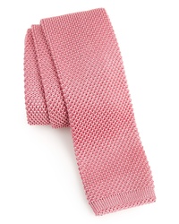 Cravatta lavorata a maglia rosa