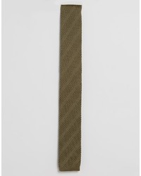 Cravatta lavorata a maglia verde oliva di Asos