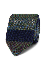 Cravatta lavorata a maglia verde scuro di Missoni