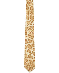 Cravatta leopardata marrone chiaro