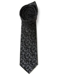 Cravatta mimetica grigio scuro di Lanvin