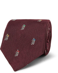 Cravatta ricamata bordeaux