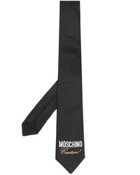 Cravatta ricamata nera di Moschino