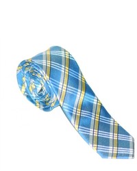 Cravatta scozzese bianca e blu