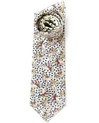 Cravatta stampata beige di Dolce & Gabbana