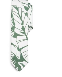 Cravatta stampata bianca e verde