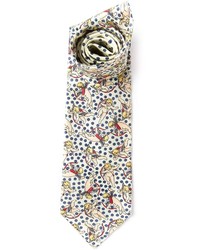 Cravatta stampata bianca di Dolce & Gabbana