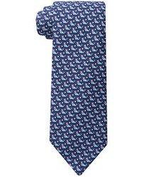 Cravatta stampata blu scuro