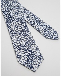 Cravatta stampata blu scuro di Asos