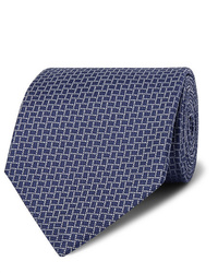 Cravatta stampata blu scuro di Dunhill