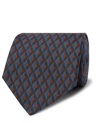 Cravatta stampata blu scuro di Dunhill