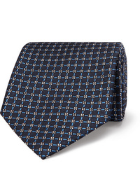 Cravatta stampata blu scuro di Ermenegildo Zegna