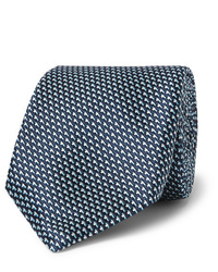 Cravatta stampata blu scuro di Hugo Boss