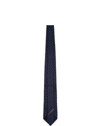Cravatta stampata blu scuro di Gucci