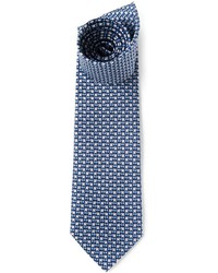 Cravatta stampata blu di Salvatore Ferragamo